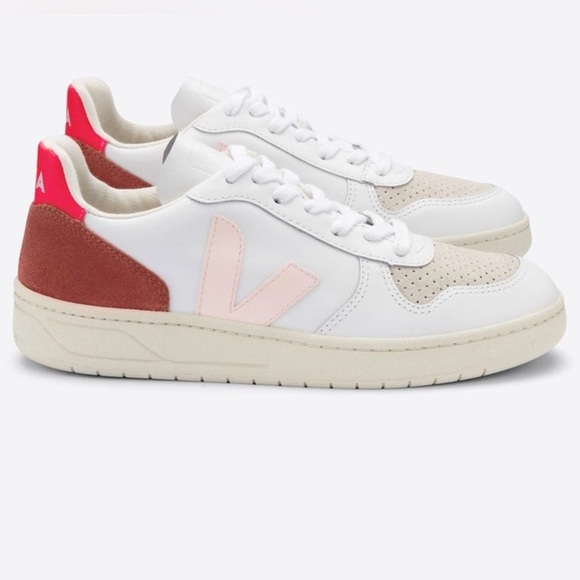 Veja Shoes - Veja v10 Women's White and Pink Sneakers
